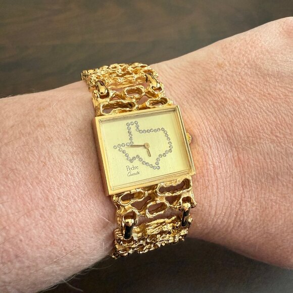 Share Vintage Pedre Texas State Gold Tone Quartz Bracelet - needs Battery - Picture 1 of 5